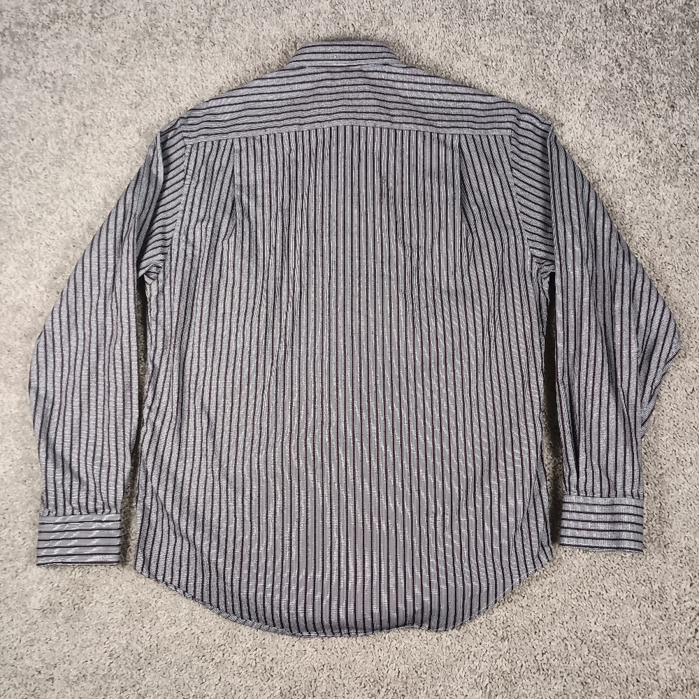 Pronto Uomo Striped Houndstooth Large Mens Button Down Shirt - Picture 6 of 9